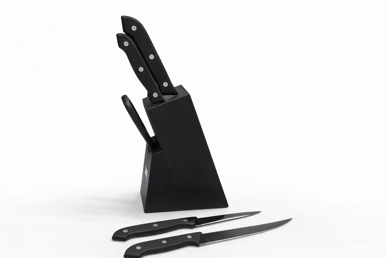 9-teiliges Messerset mit Drehständer Schwarz